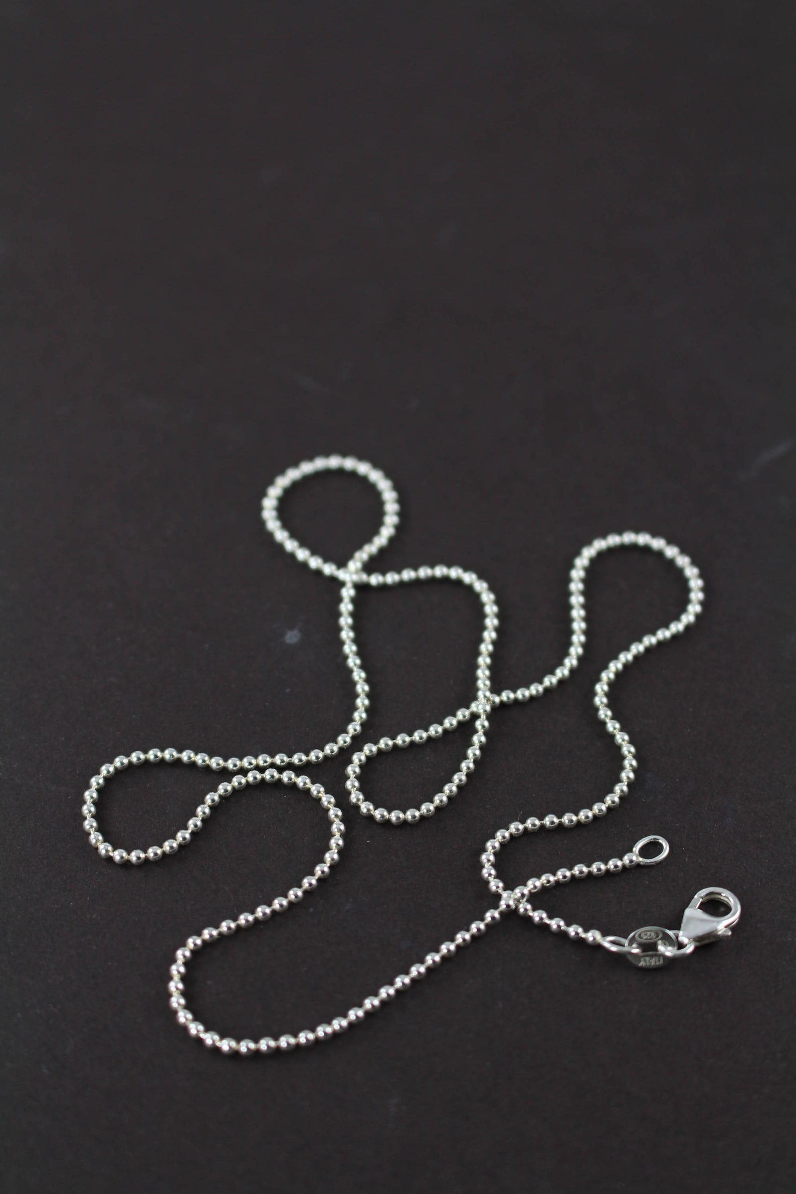 Sterling Silver Ball Chain Necklace 1.5mm Bead Chain Etsy