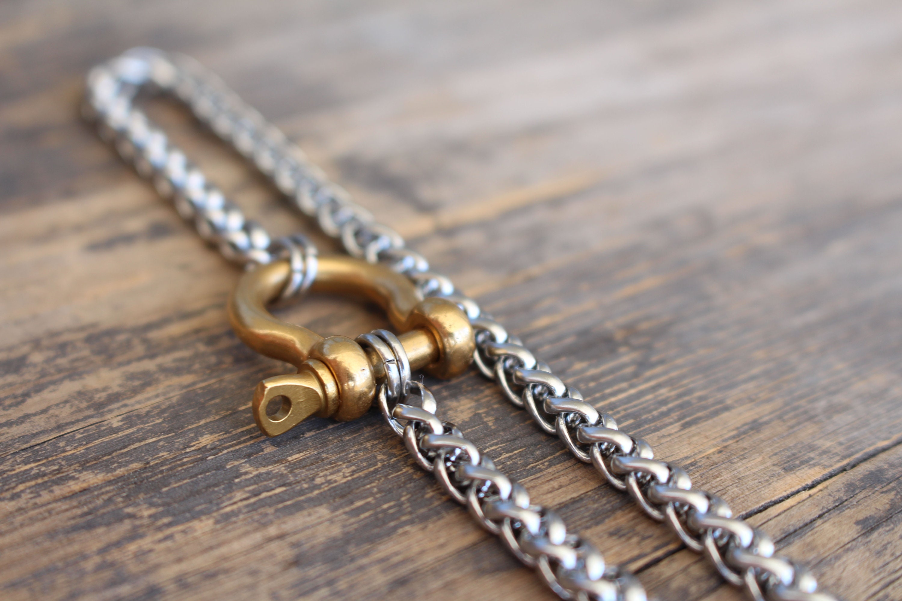 Horseshoe Shackle Stainless Steel Necklace - Chunky Choker Necklace - Bold Necklace - Punk Jewelry - Statement Piece - Carabiner Necklace