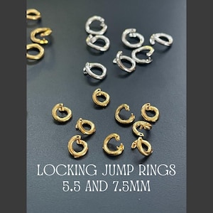 10 złotych srebrnych blokowanych kółek zaciskowych 5,5 mm 7,5 mm - stal nierdzewna - sprzedaż hurtowa bez lutowania