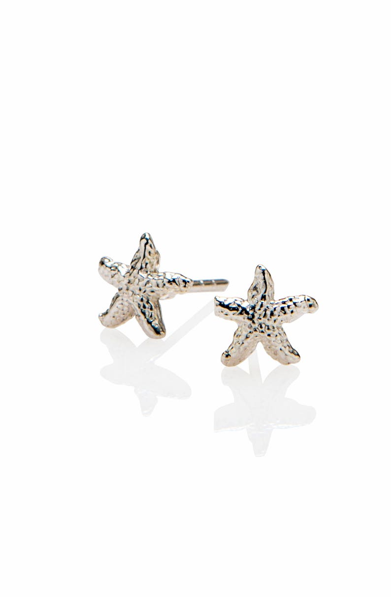 Starfish Earrings Dainty Silver Starfish Stud Earrings 925 | Etsy