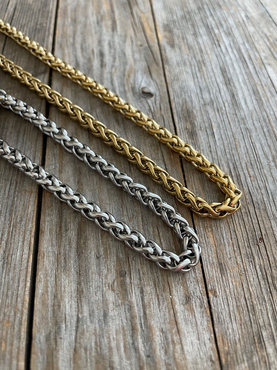 Titanium Chain Necklace Silver Clasp & Gold Dot | Baltinester