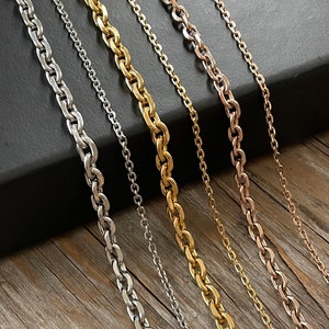 Hypoallergenic Unisex Chain Necklaces : Rose Gold , Silver , Stainless Steel , Tarnish-Free , 16-30 inch