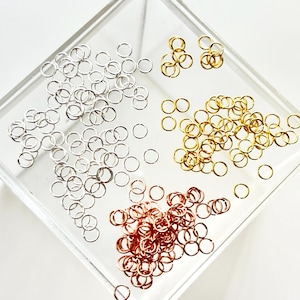 Jump Rings for Permanent Jewelry Making 100 units - Sterling Silver 18k Gold Filled and Rose Gold Filled - 3mm x 0.36mm 26 gauge