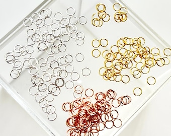 Jump Rings for Permanent Jewelry Making 100 units - Sterling Silver 18k Gold Filled and Rose Gold Filled - 3mm x 0.36mm 26 gauge