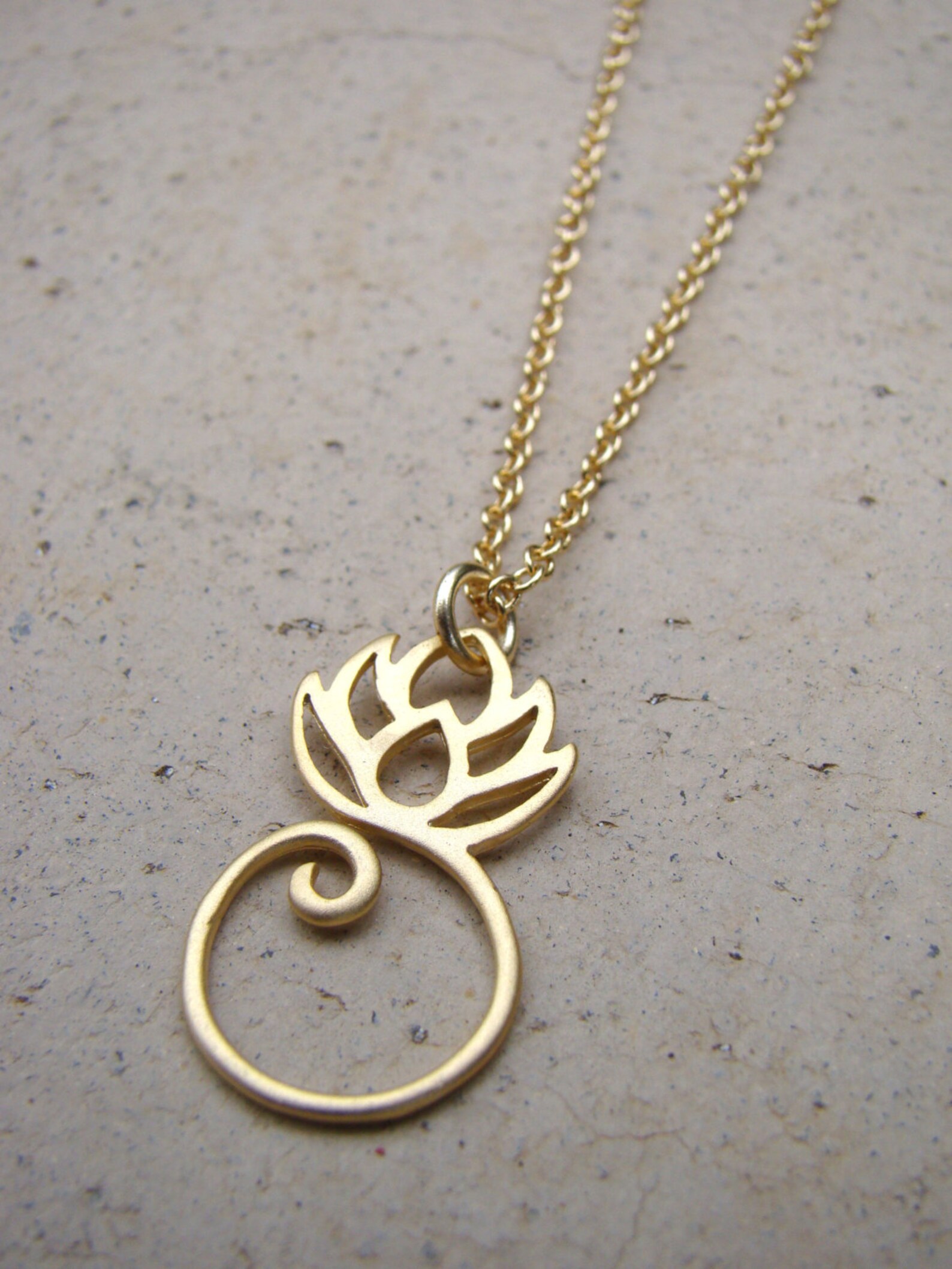 Gold Lotus Necklace Gold Lotus Charm Gold Lotus Pendant Etsy