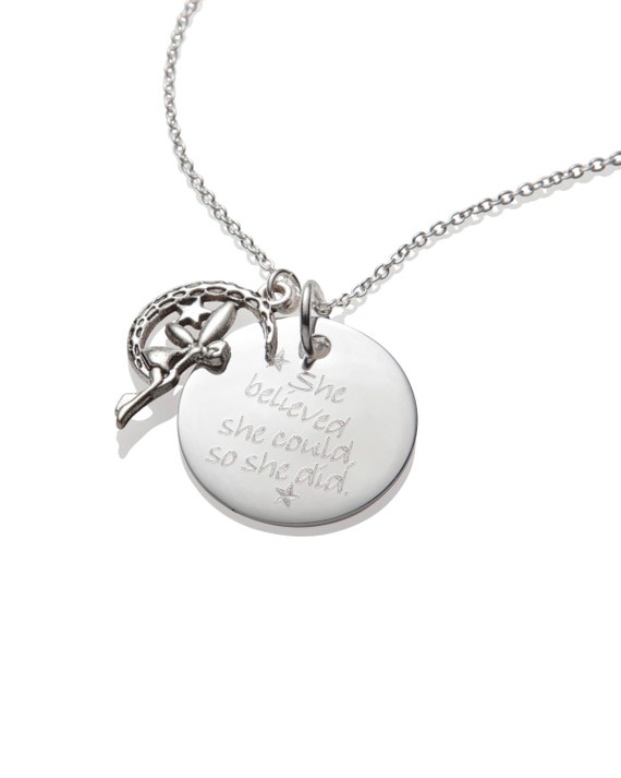 She believed she could so she did sterling silver best sale necklace