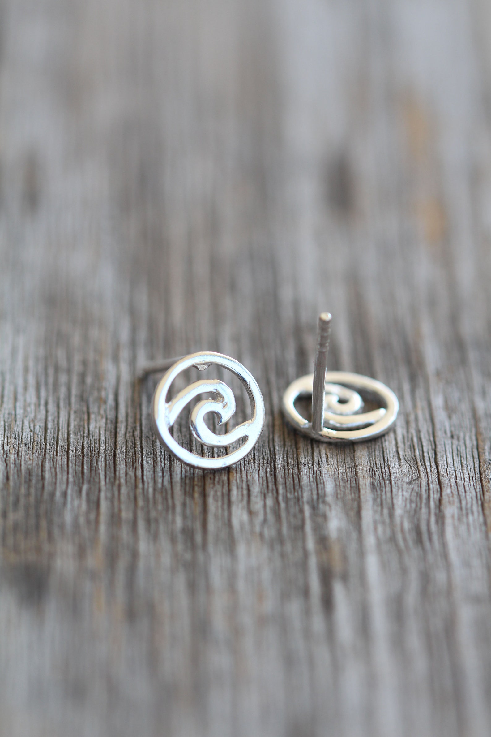 Wave Earrings Stud Pura Vida Earrings 925 Sterling Silver Etsy