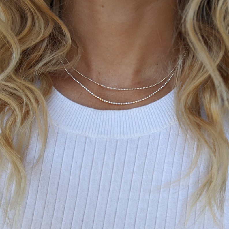 Sterling Silver Ball Chain Necklace 1mm and 1.5mm Thickness Etsy