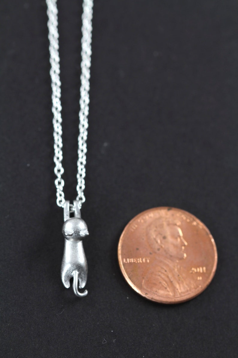 Kitty Charm Pendant 925 Sterling Silver Jewelry Cat Necklace