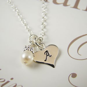 Flower Girl Gifts Necklaces Personalized Initial Necklace Wedding Jewelry FG005 image 1