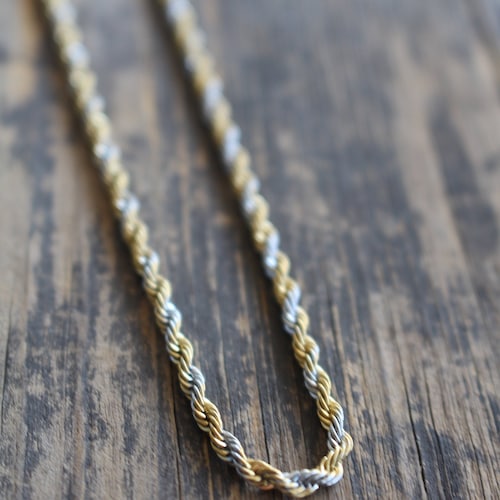 Colliers chaîne corde imperméables sans ternissement, or, argent, acier inoxydable mélangé, 2 mm 4 mm, 16 18 20 22 24 pouces - Cadeau bijoux unisexe