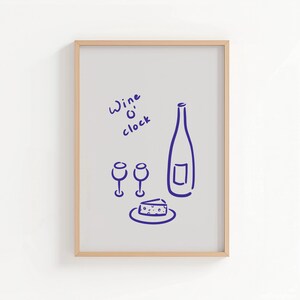 wine lover gift, kitchen wall art, kitchen poster, wine print, wine poster, printable wall art, line art, bar art print, bar cart print