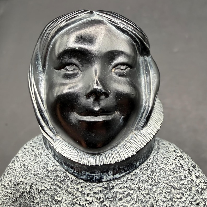 Rare Vintage Canadian Inuit Art Figurine: Boma Style Cast Resin Statue ...
