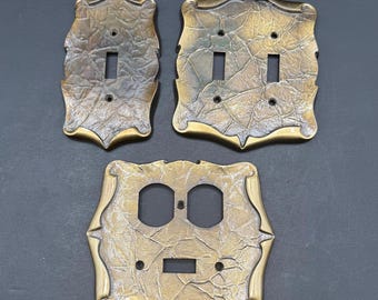 Vintage Amerock Carriage House Brass Switch Plate Cover Lot MCM