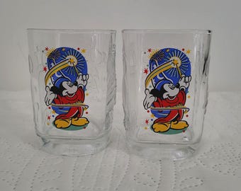 ヴィンテージ マクドナルド ディズニーワールド 2000 セレブレーション ミッキーマウス ガラスカップ (2個セット)