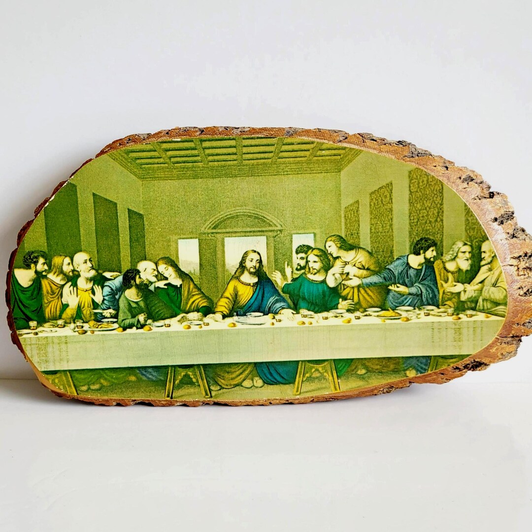 Rustic Last Supper Vintage Last Supper Wood Slice Wall Art: Rustic Christian Decor - Etsy