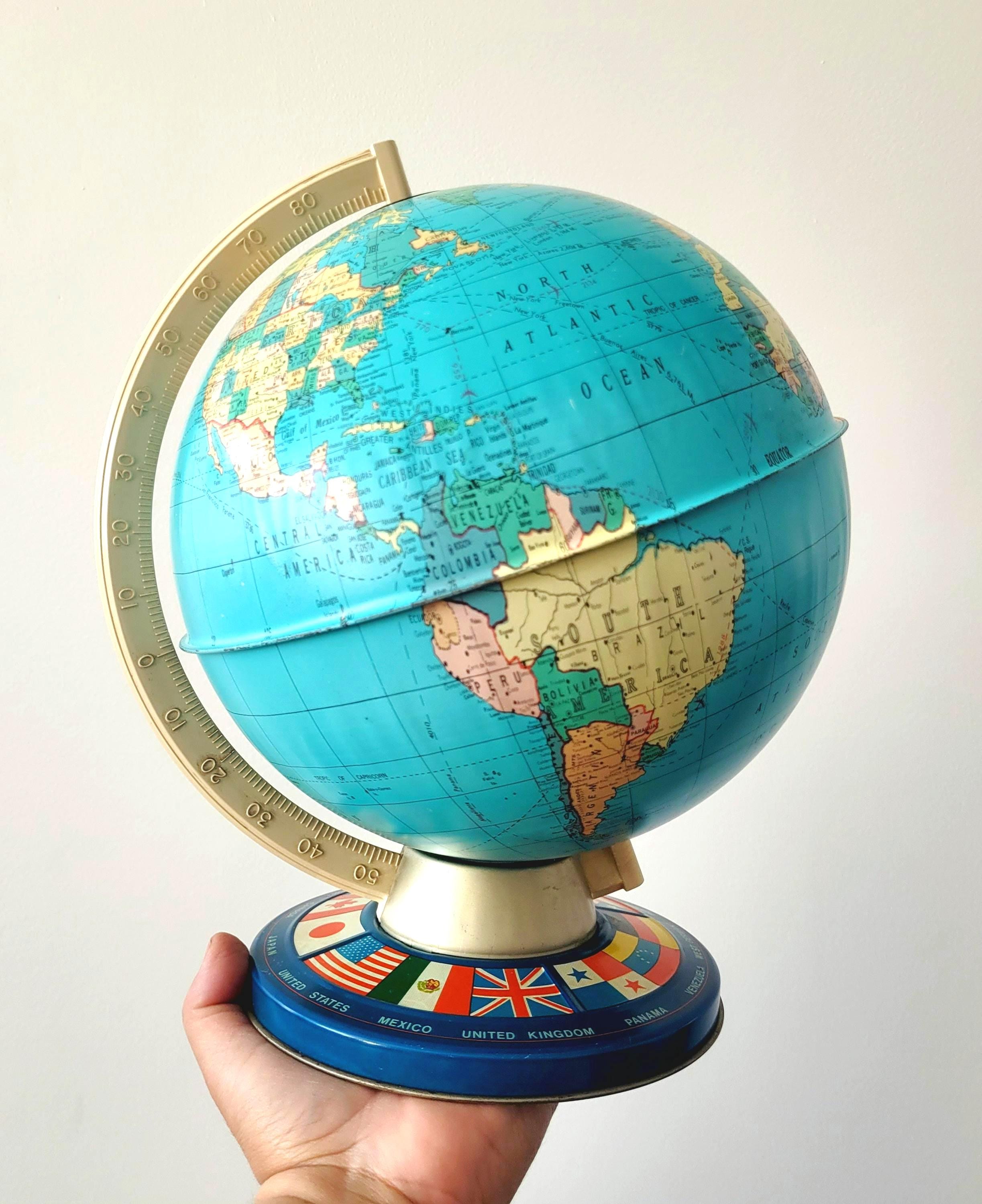 とと【GLOBE】アンティークトルソー Vintage Rotating Tabletop 12” World Globe With Quartz Countries