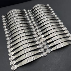 Vintage Brushed Nickel Arch Cabinet Pulls, 3" Herringbone Handles (31 Pack)