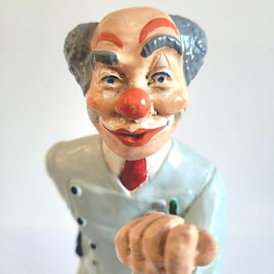 Figura coleccionable vintage rara de Judi's Pastime Dentist Clown, firmada, de 1986.