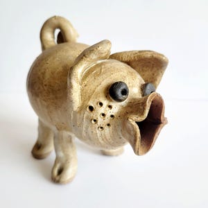 Whimsical Handmade Stoneware Piggy Figurine, Ceramic Pig figurine, Rustic Pig Decor, Farmhouse Pig Gift