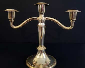 Vintage Mid-Century Modern, Silver Plated Candelabra, 3-Arm Candle Holder