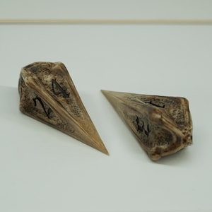 Two D4 Necrohedral Bone Dice – Woodland Rot RPG for D&D, Magic the Gathering