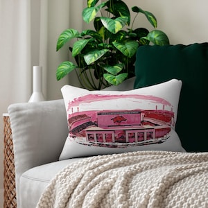 Cuscino lombare Razorback Stadium - Decorazione per il giorno della partita, regalo per i tifosi sportivi, cuscino da football universitario, cuscino decorativo, cuscino per divano