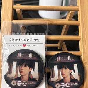 BTS inspired neoprene Car Coaster Set of 2