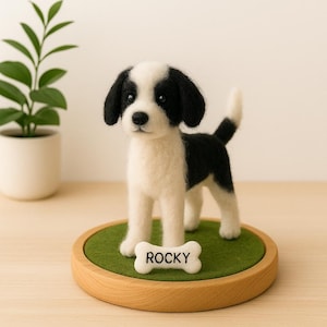 Custom Needle Felted Pet Portrait: 3D Wool Dog & Cat Memorial Ornament