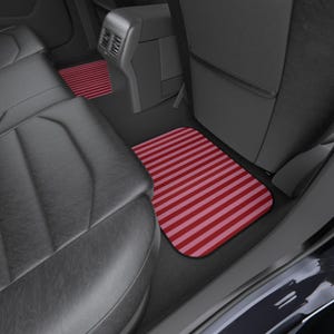Red and Pink Stripe Car Floor Mats, Car Interiors Decoration | Gifts for Women Drivers image 10