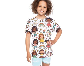 Diverse Kids Princess Unicorn Pattern Kids Jersey | All-Over Print