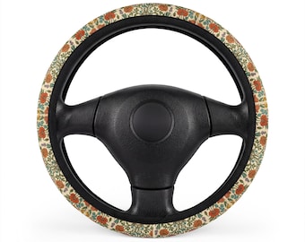 Vintage Floral Pattern Car Steering Wheel Cover | Autumn Mum Print