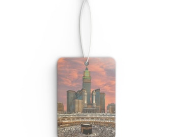 Mecca Kaaba Skyline Car Air Freshener | Islamic Car Hanging