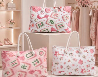 Mahjong Tote Bag, Mahjong Bag, Mahjong Gift, Mahjong Tile Storage Bag, Game Night Tote