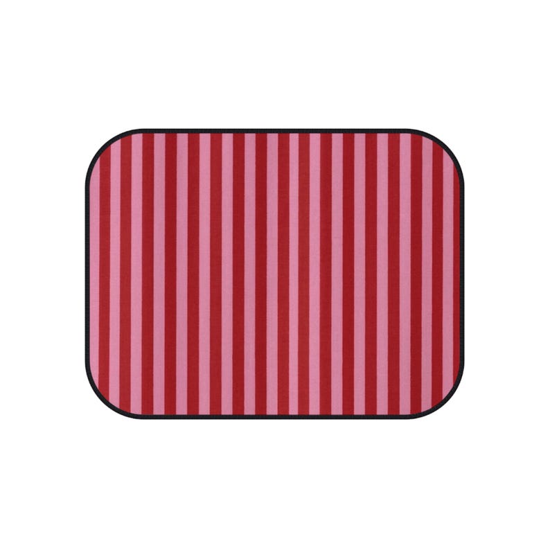 Red and Pink Stripe Car Floor Mats, Car Interiors Decoration | Gifts for Women Drivers image 5