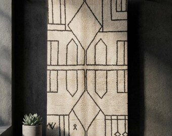 Geometric Moroccan Tile Sheer Window Curtain | Neutral Boho Drapery