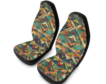 Fundas para asientos de coche con estampado geométrico desgastado / Estampado bohemio