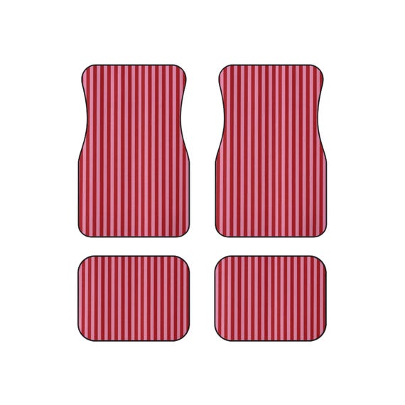 Red and Pink Stripe Car Floor Mats, Car Interiors Decoration | Gifts for Women Drivers