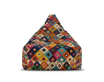 Modern Moroccan Pouf | Boho Bean Bag Cover