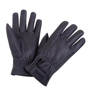 New Women's Indian MotorCycle Deerskin Strap Black Leather Gloves