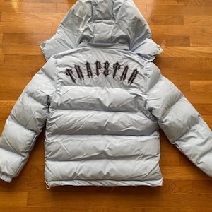Men&#39;s Trapstar Irongate Baby/ICE Blue Detachable Hooded Puffer Jacket