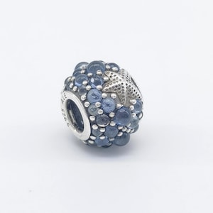 Real S925 silver Starfish pandora charms fine jewelry with water-drop-shaped designs