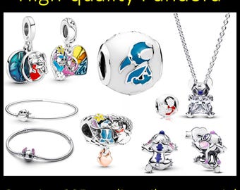 S925 sterling silver cartoon character Stitch Disney Pandora jewelry Set Collection