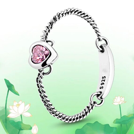 Anillo Pandora de plata pura S925 romántico y exquisito con forma