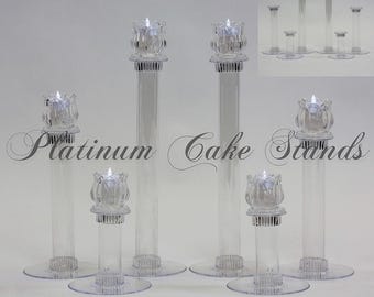 Cake Stand Glass Candle Votive Set 6 Tier (Style V134)
