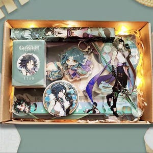Genshin Auswirkungen Schreibwaren Geschenkbox (Lesen Sie Beschreibung) ALL GENSHIN Zeichen VORSICHT