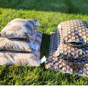 Organic Buckwheat Pillow Bundle: Travel, Japanese, Standard Sizes + Extra Hulls