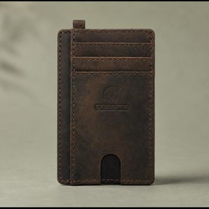 Slim Genuine Leather Front Pocket Wallet, RFID Blocking Card Holder (Unisex)