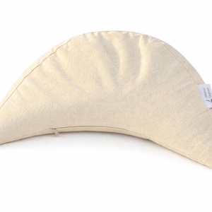 Cojín de meditación de algodón con forma de media luna Zafu, cáscara de trigo sarraceno, cojín de suelo para yoga, postura sentada y postural.