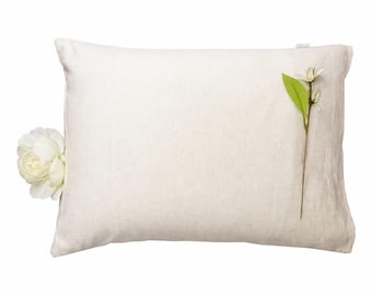 Linen Buckwheat Pillow Cover – Japanese Size, Adjustable Firm Support, Natural Neck Pain Relief